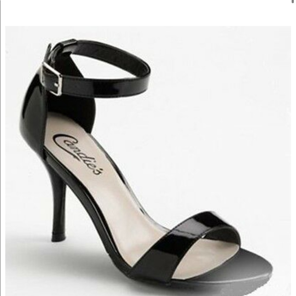 Candies Black Patent Leather Stilettos
